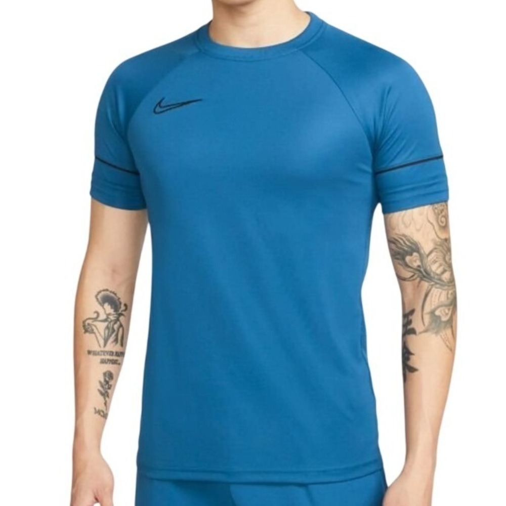Nike Men's Training‎ Dri-Fit Academy 21 Blue T-Shirt CW6101-407, Medium